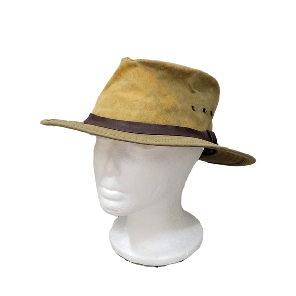 Vintage C.C. FILSON Co. Tin Cloth Bonded Leather Packer Hat - Picture 2 of 16